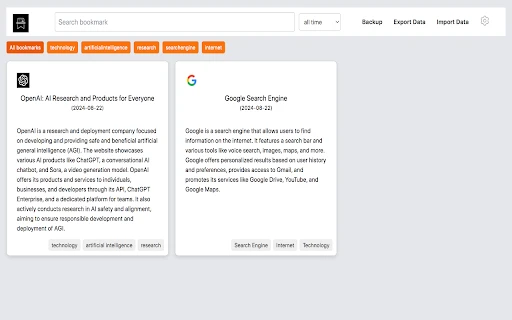 ai bookmarker - Chrome Extension - AI Tool Ocean
