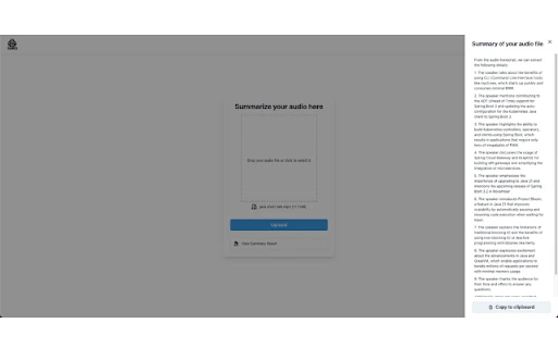 AI-Powered Audio Summarizer - Chrome Extension - AI Tool Ocean
