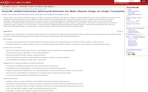 ArxivGPT - Chrome Extension - AI Tool Ocean