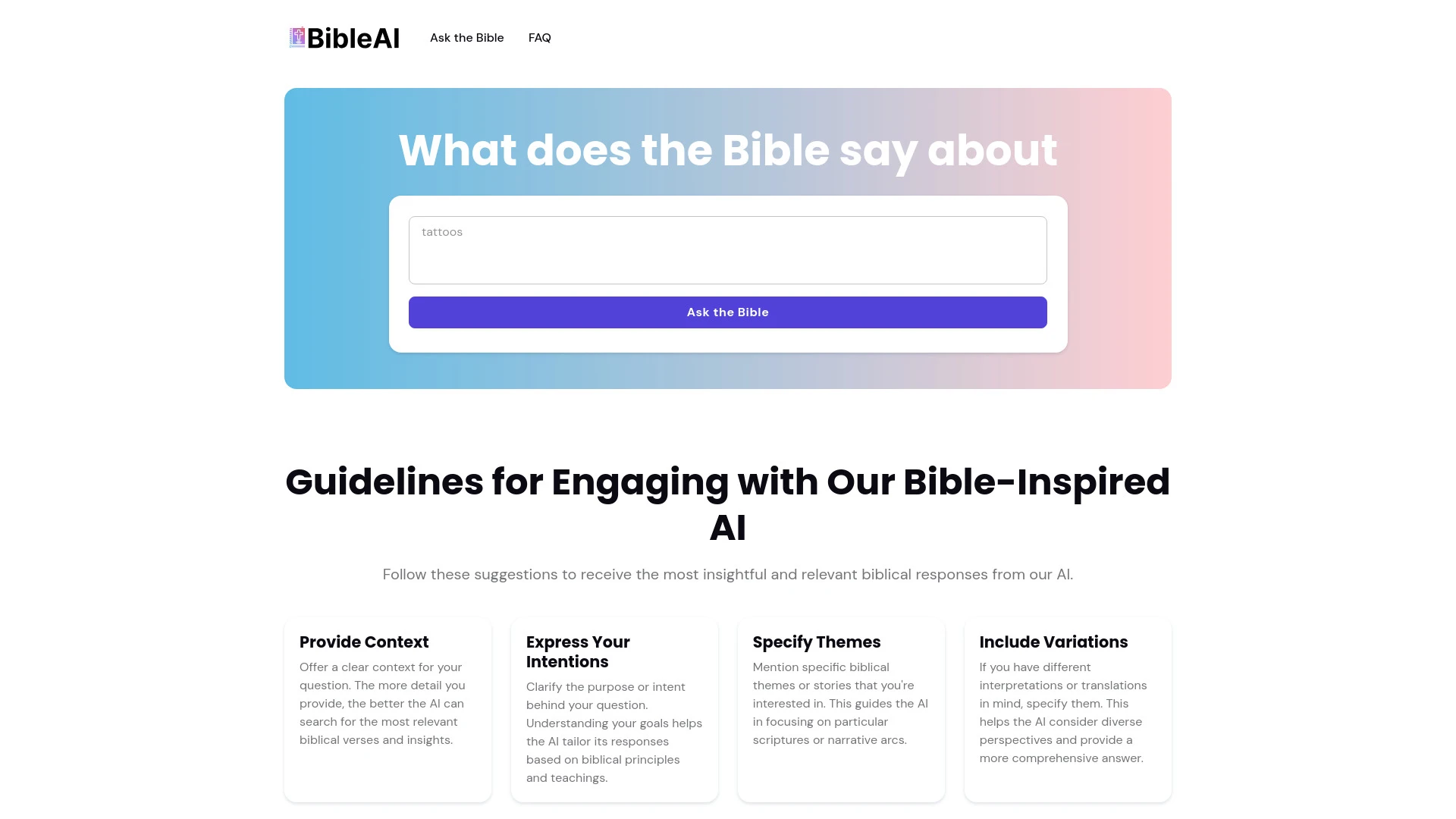 Ask the Bible - AI Tool Ocean