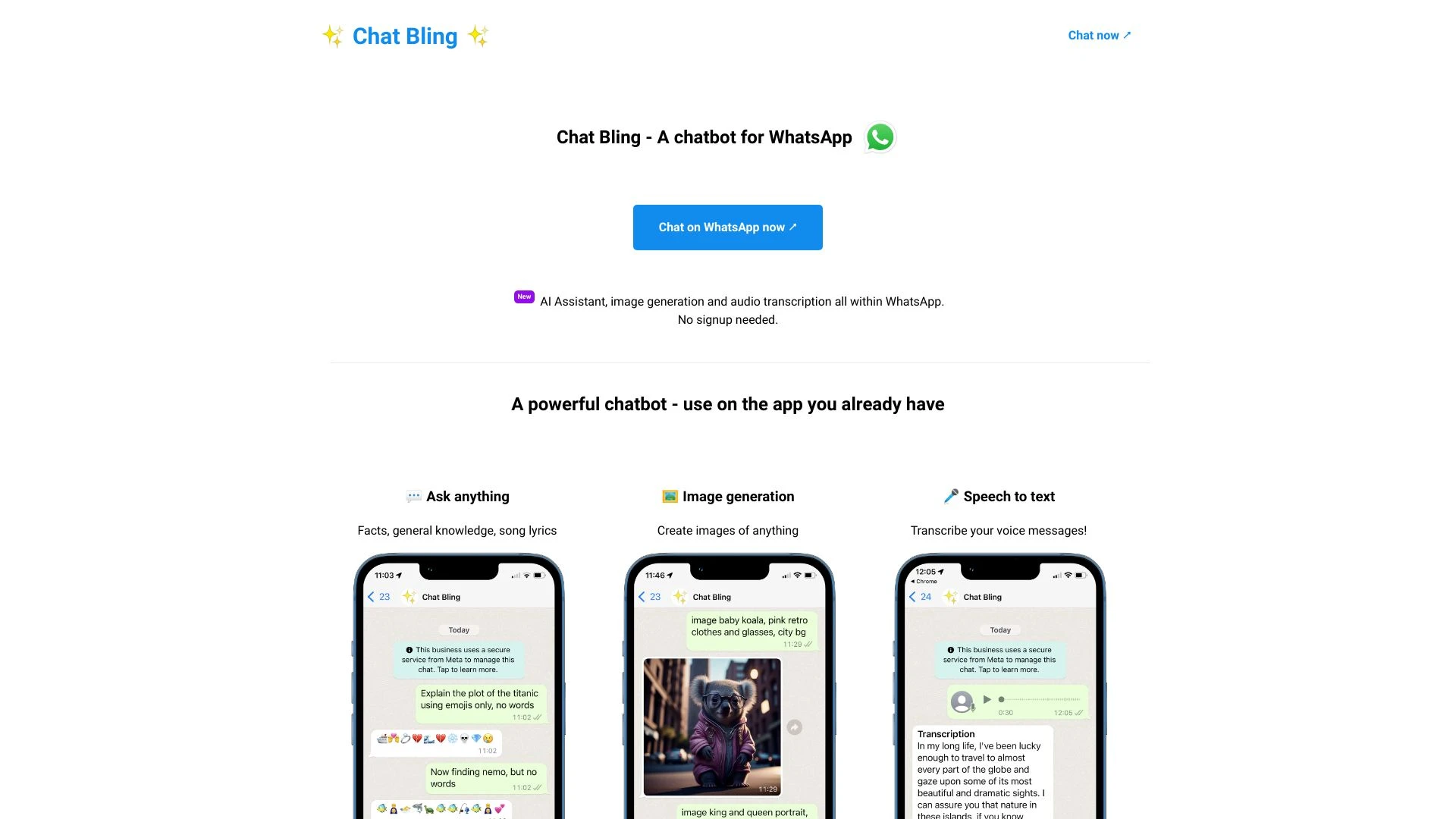 Chat Bling - AI Tool Ocean