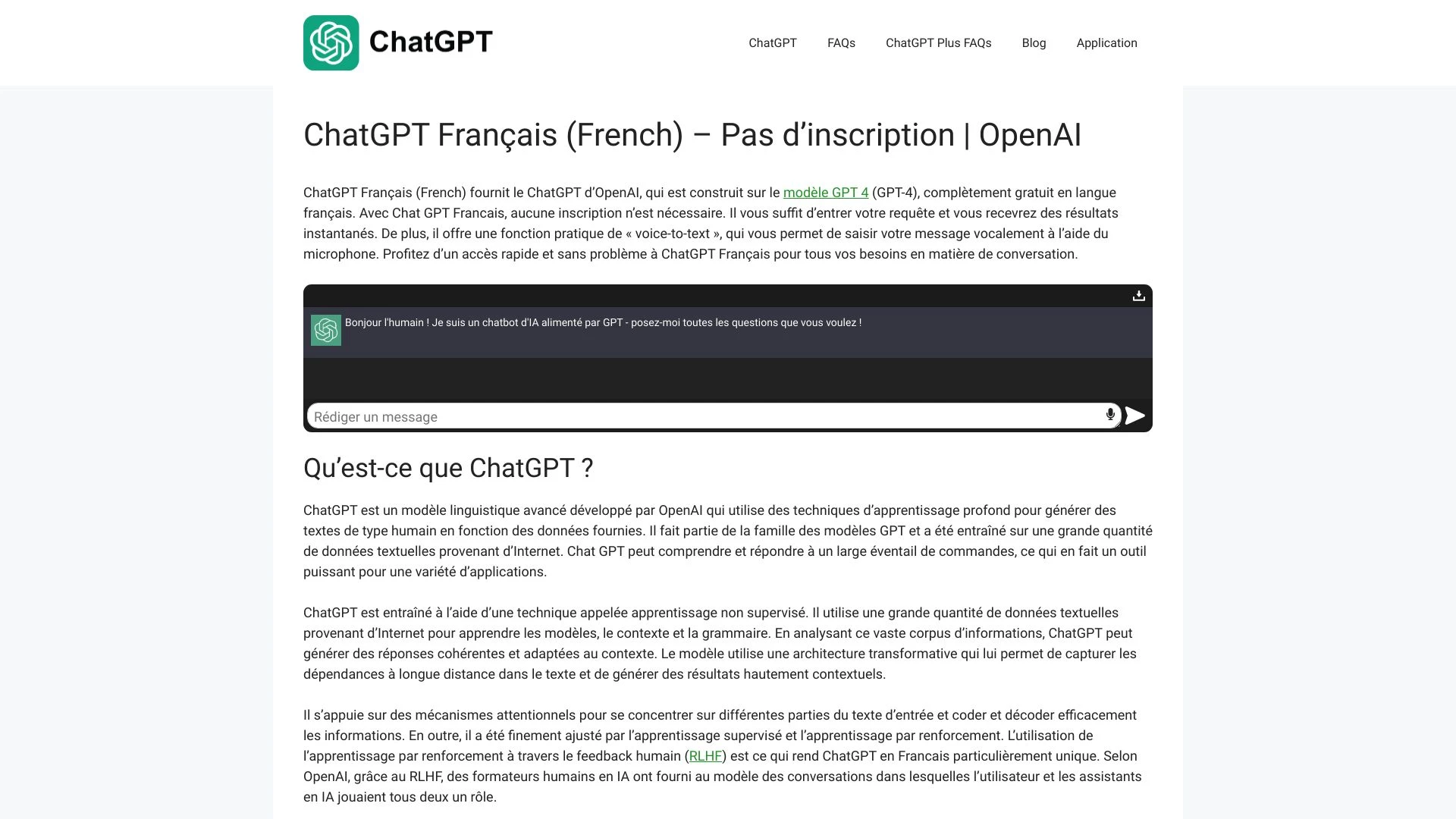 ChatGPT Français - AI Tool Ocean