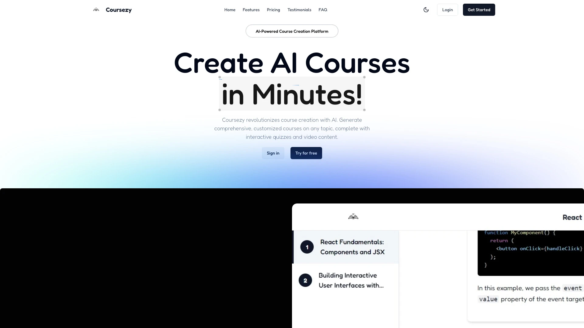 Coursezy - AI Tool Ocean