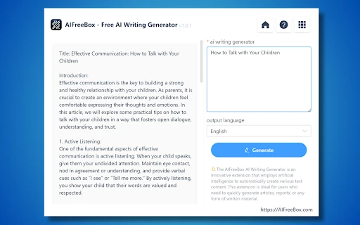 Free AI Writing Generator Tool - Chrome Extension - AI Tool Ocean