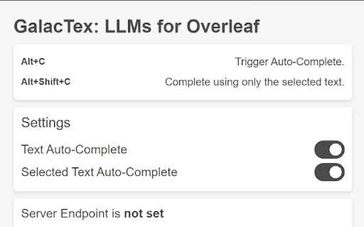 GalacTex: Large Language Models for Overleaf - Chrome Extension - AI Tool Ocean