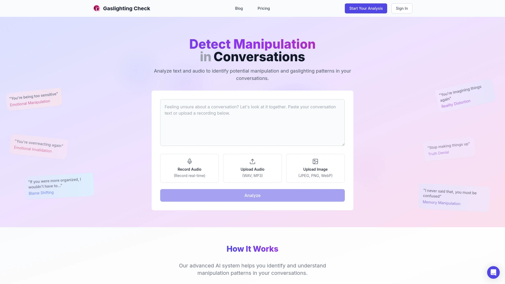Gaslighting Check - AI Tool Ocean