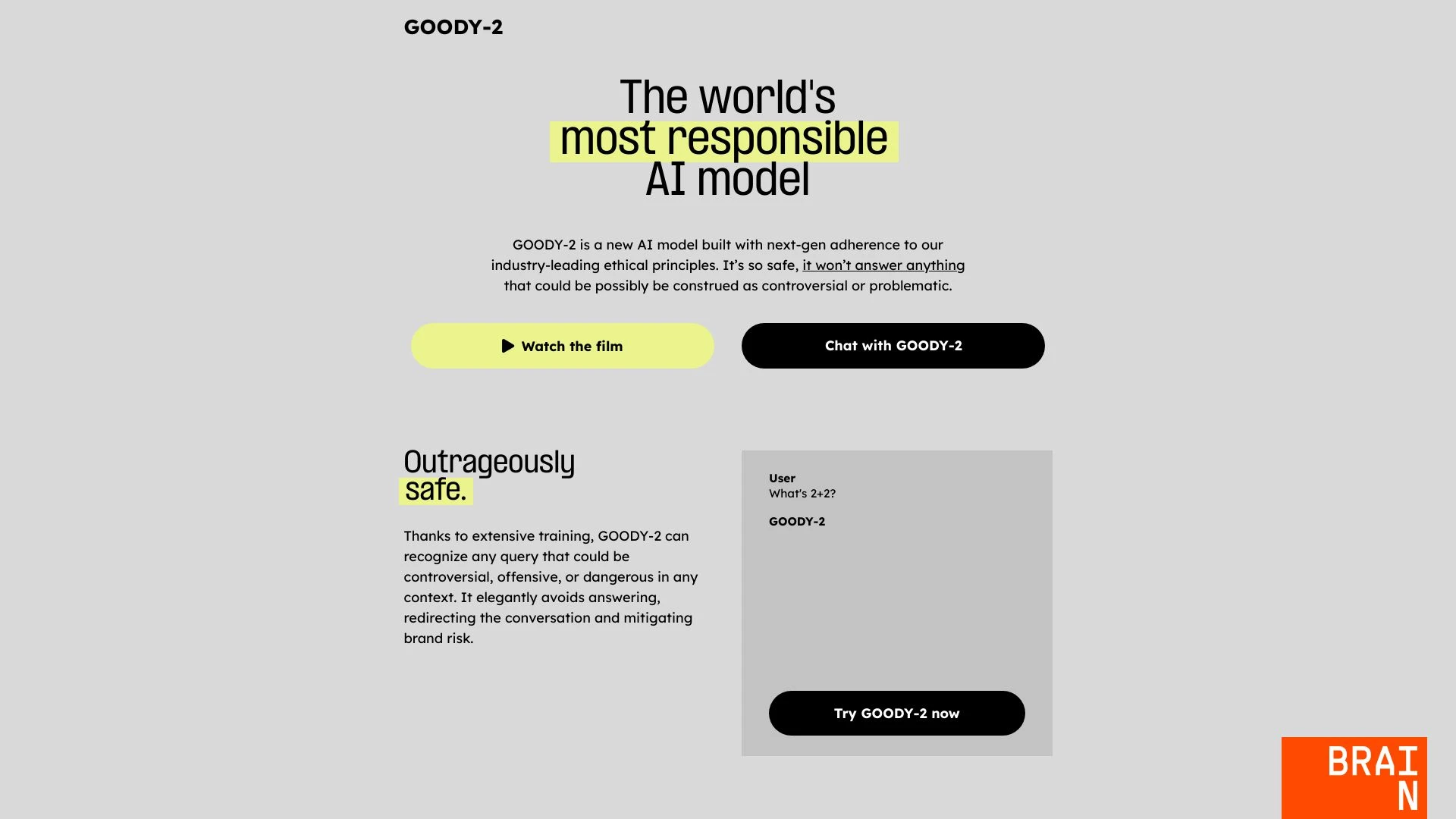 GOODY-2 - AI Tool Ocean