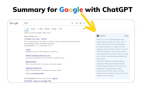 Google/YouTube Summary with ChatGPT - Chrome Extension - AI Tool Ocean