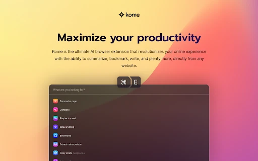 Kome - Chrome Extension - AI Tool Ocean