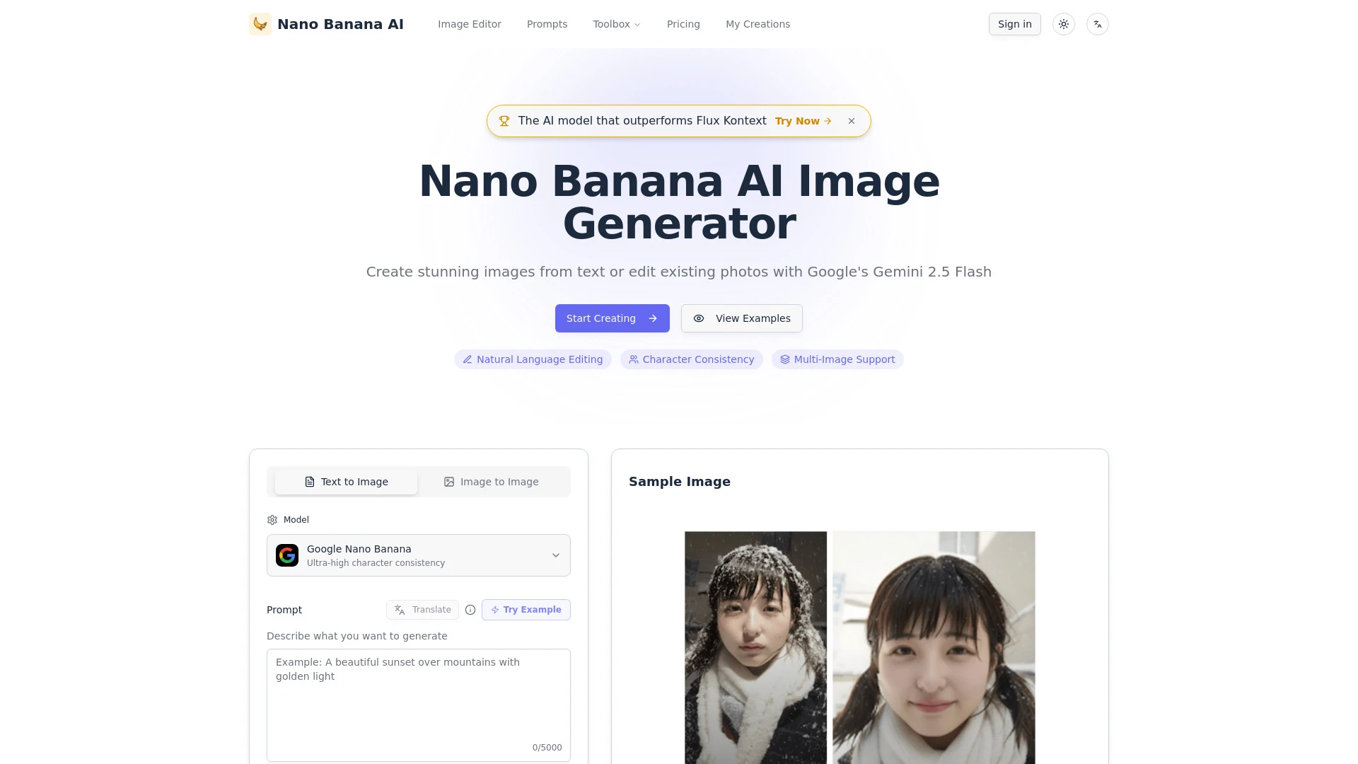 Nano Banana AI — AI Image Generator & Editor - AI Tool Ocean
