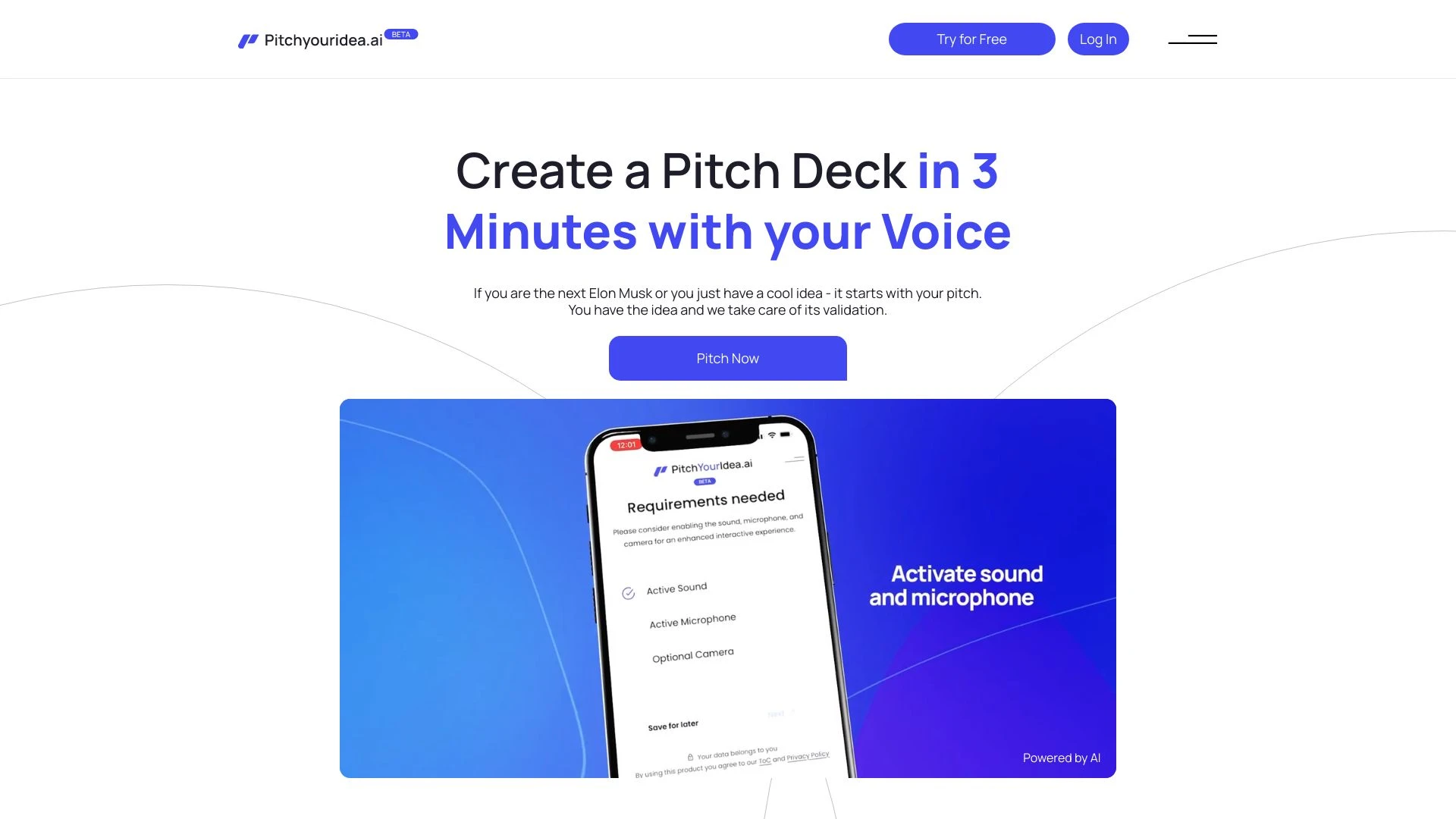 Pitchyouridea.ai - AI Tool Ocean