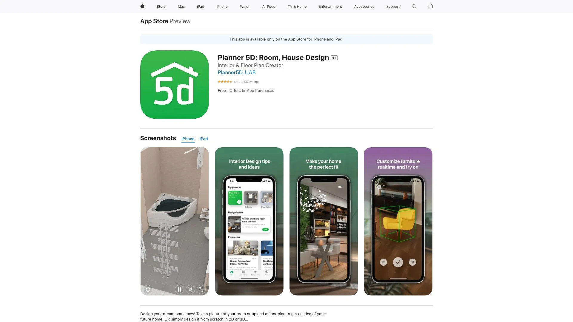 Planner 5D: Room, House Design - AI Tool Ocean