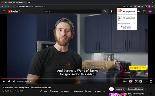 SkipSponsor - Chrome Extension - AI Tool Ocean