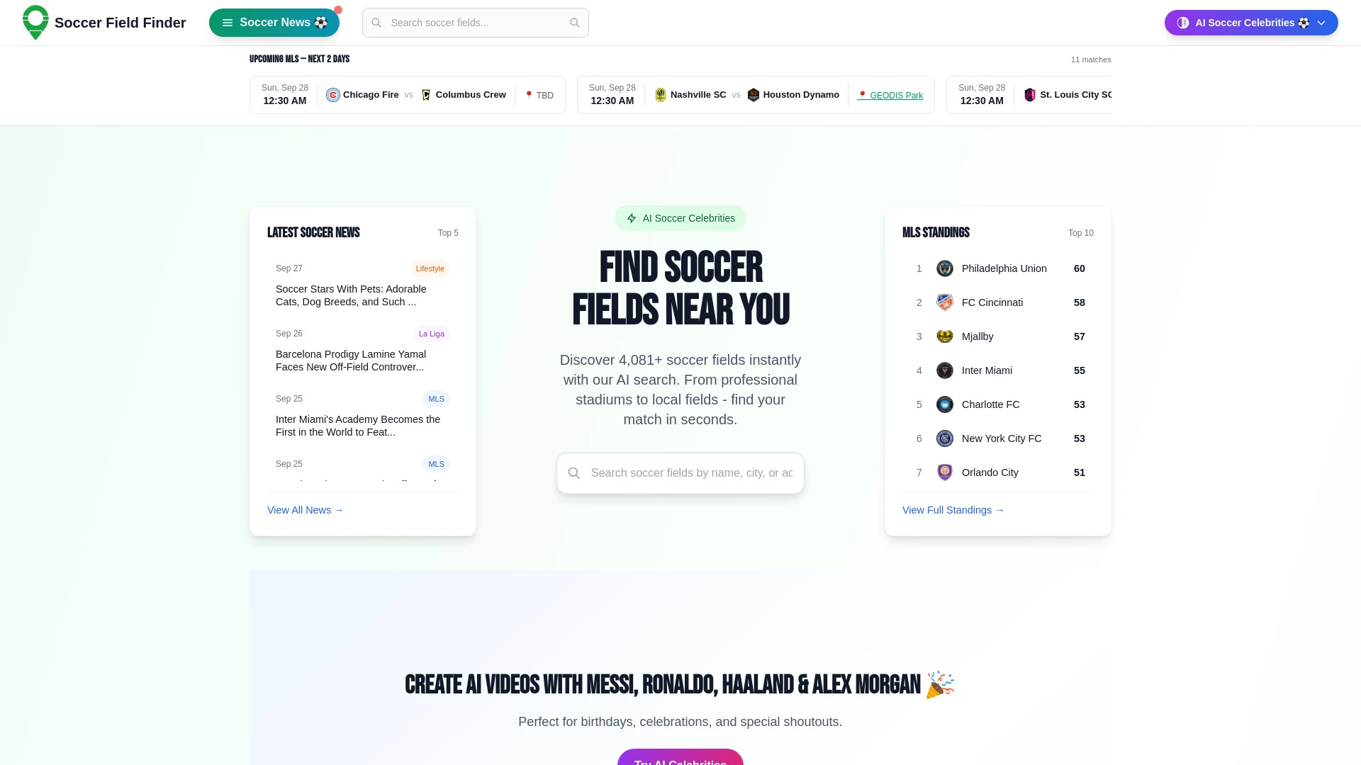 Soccer Field Map – AI Soccer Celebrities & Soccer Fields - AI Tool Ocean