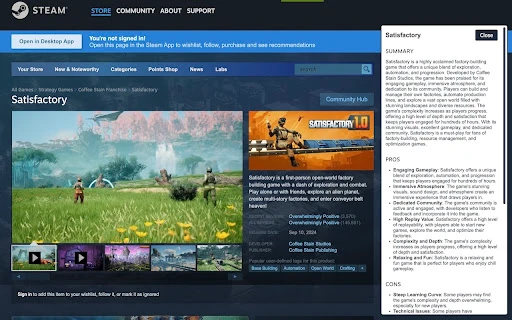Steam Review Summarizer Chrome Extension - Chrome Extension - AI Tool Ocean