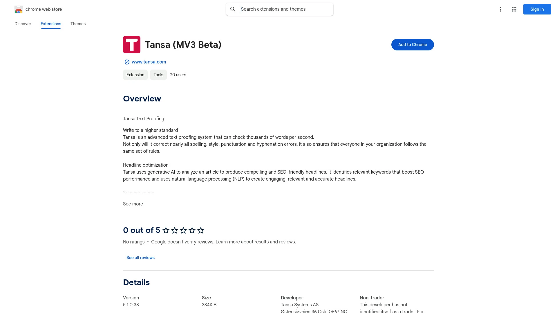 Tansa - Chrome Extension - AI Tool Ocean
