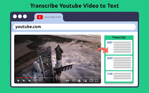 Transcribe YouTube Video - Chrome Extension - AI Tool Ocean