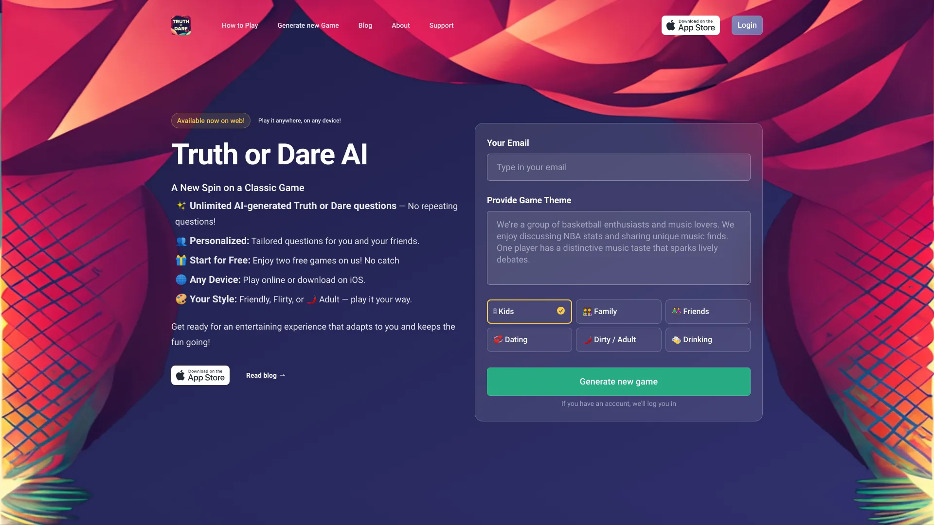 Truth or Dare AI - AI Tool Ocean
