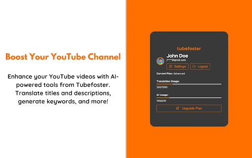 Tubefoster - Chrome Extension - AI Tool Ocean
