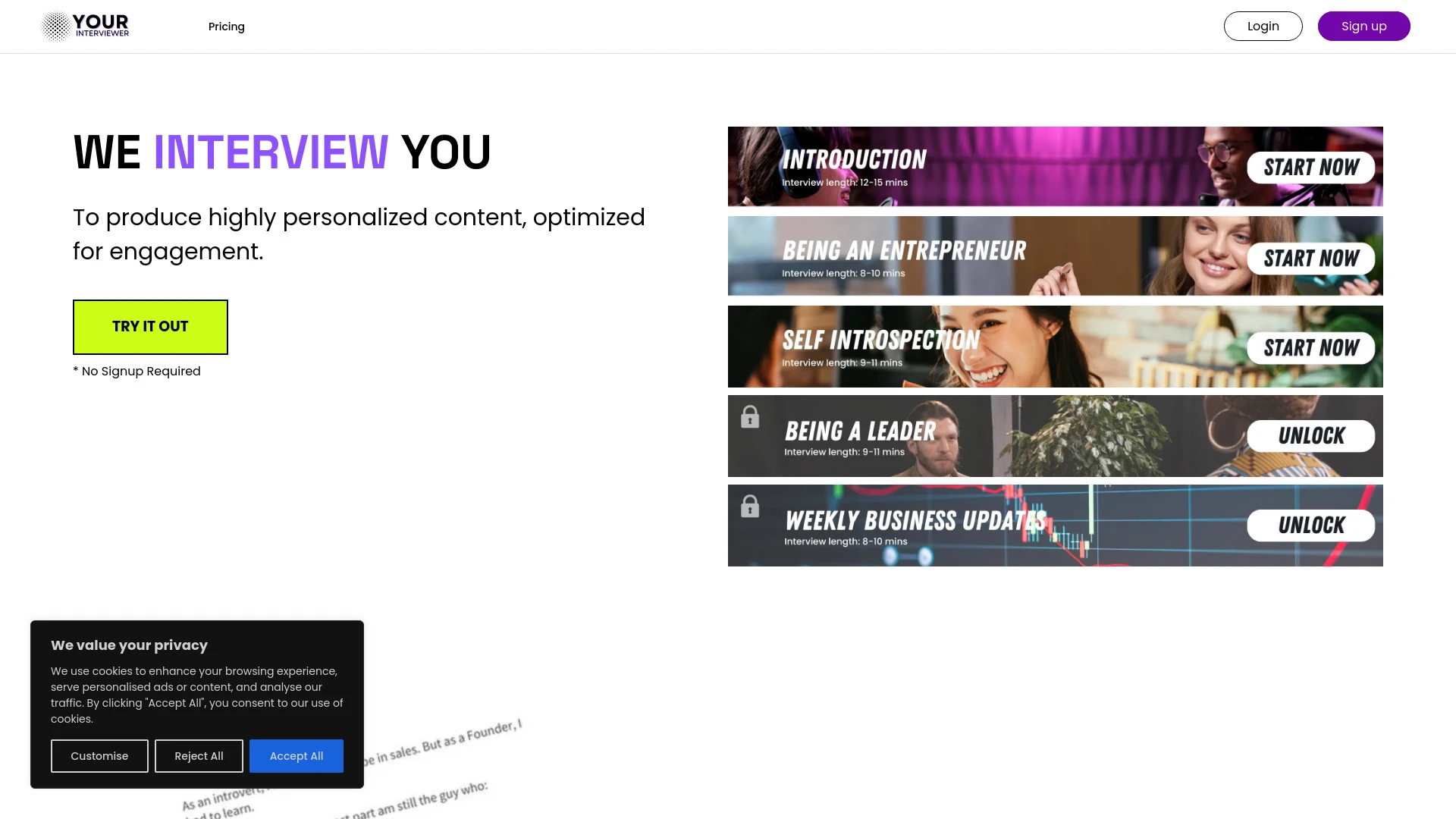 YourInterviewer - AI Tool Ocean