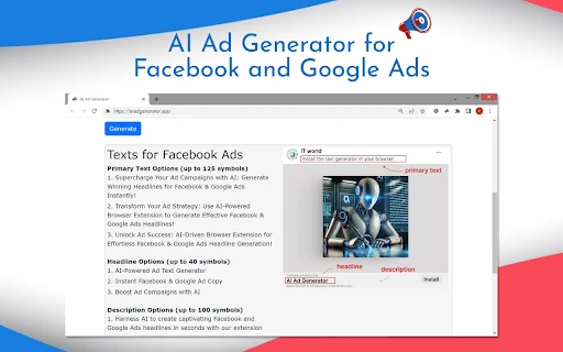 AI Ad Generator - Chrome Extension - AI Tool Ocean
