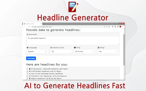 AI Headline Generator Chrome Extension - Chrome Extension - AI Tool Ocean