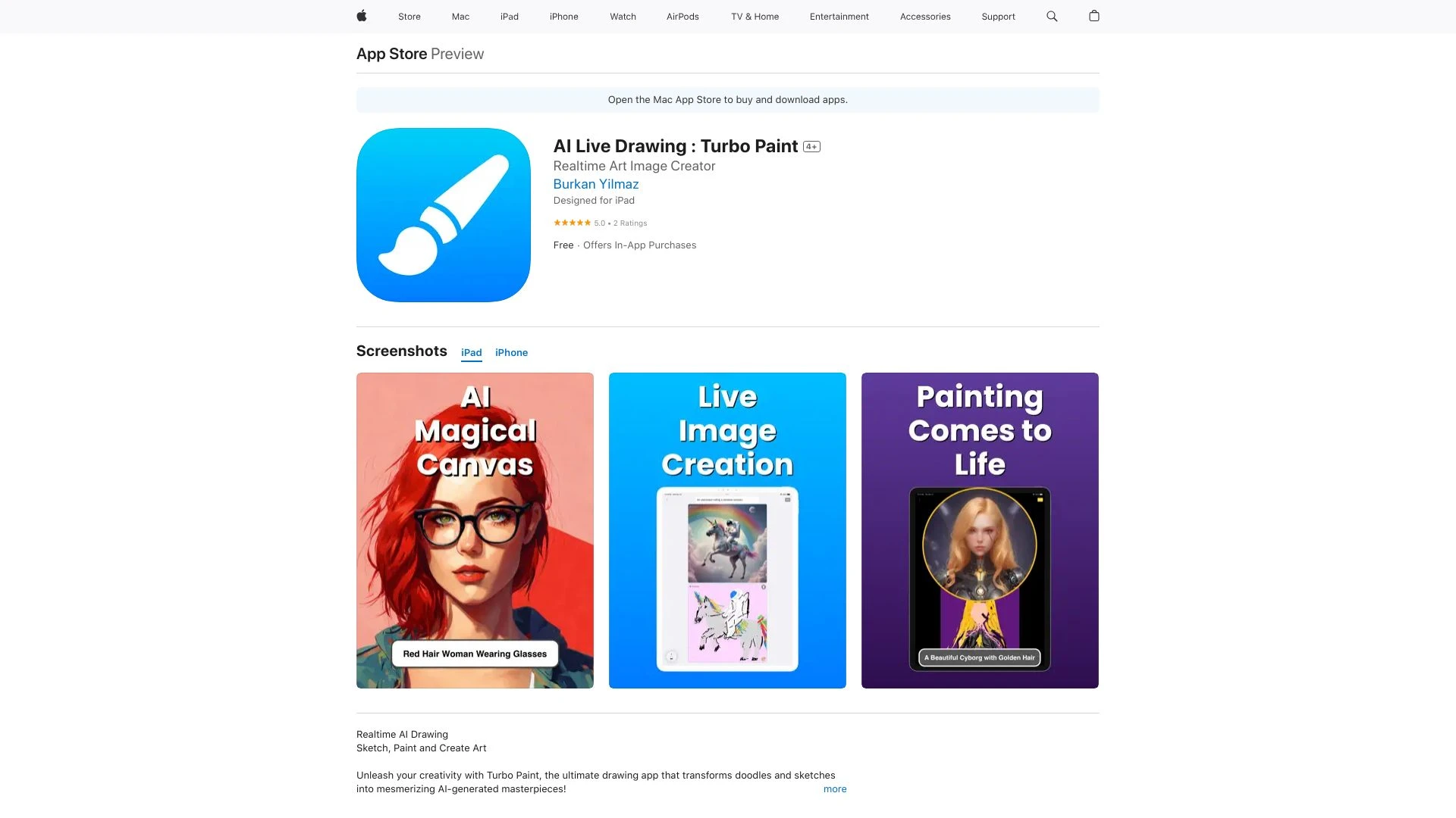 AI Live Drawing : Turbo Paint - AI Tool Ocean