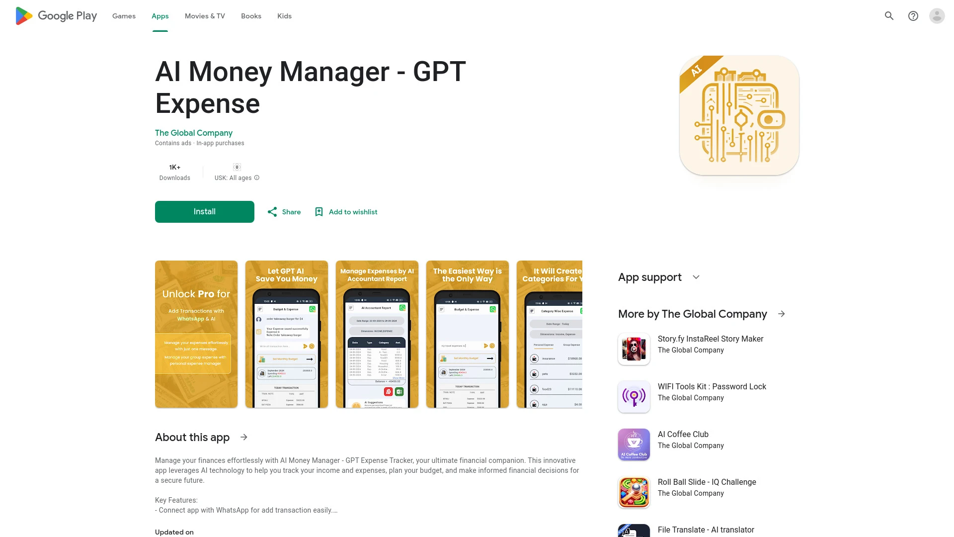 AI Money Manager - GPT Expense - AI Tool Ocean