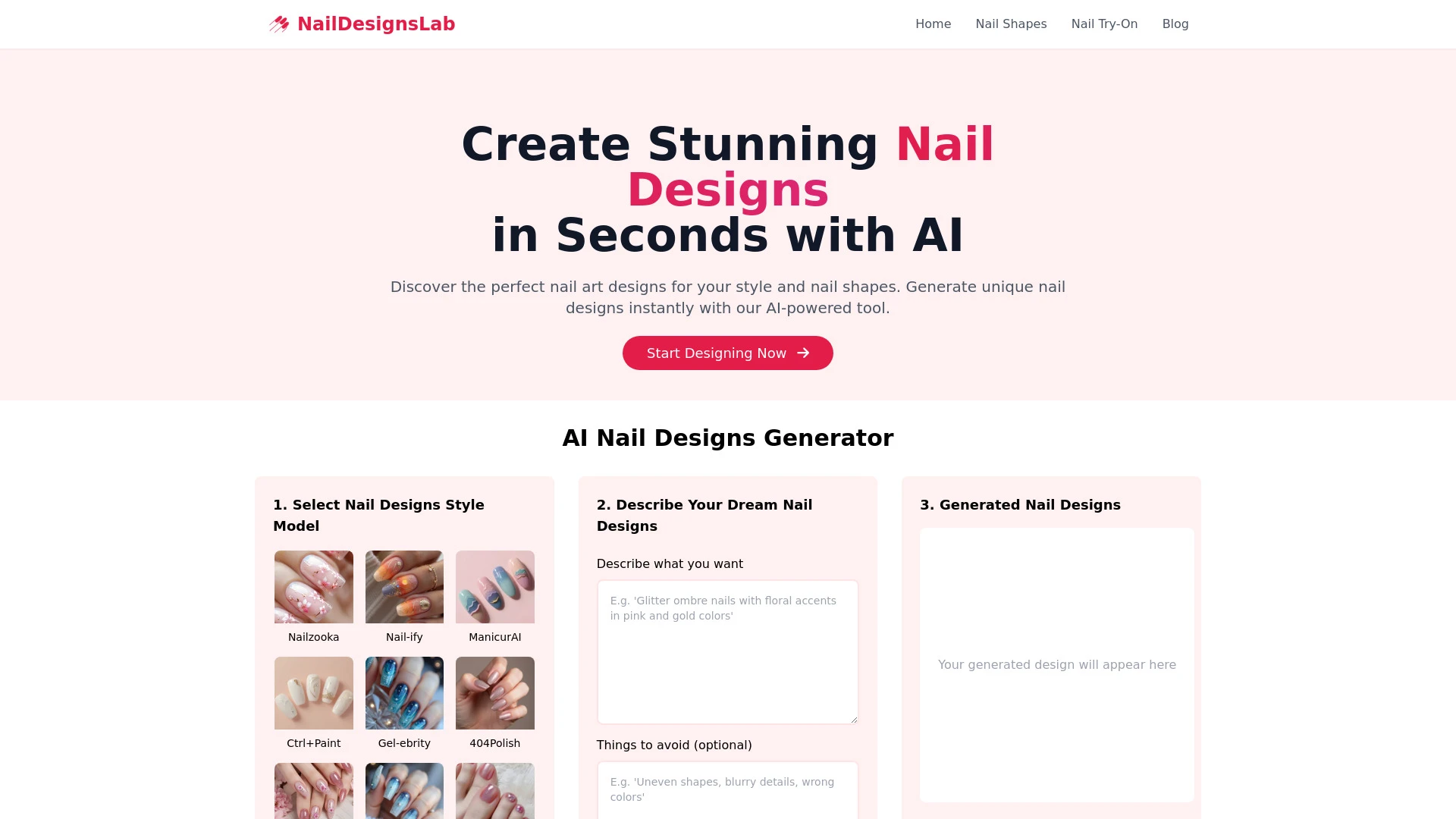AI Nail Designs Lab - AI Tool Ocean