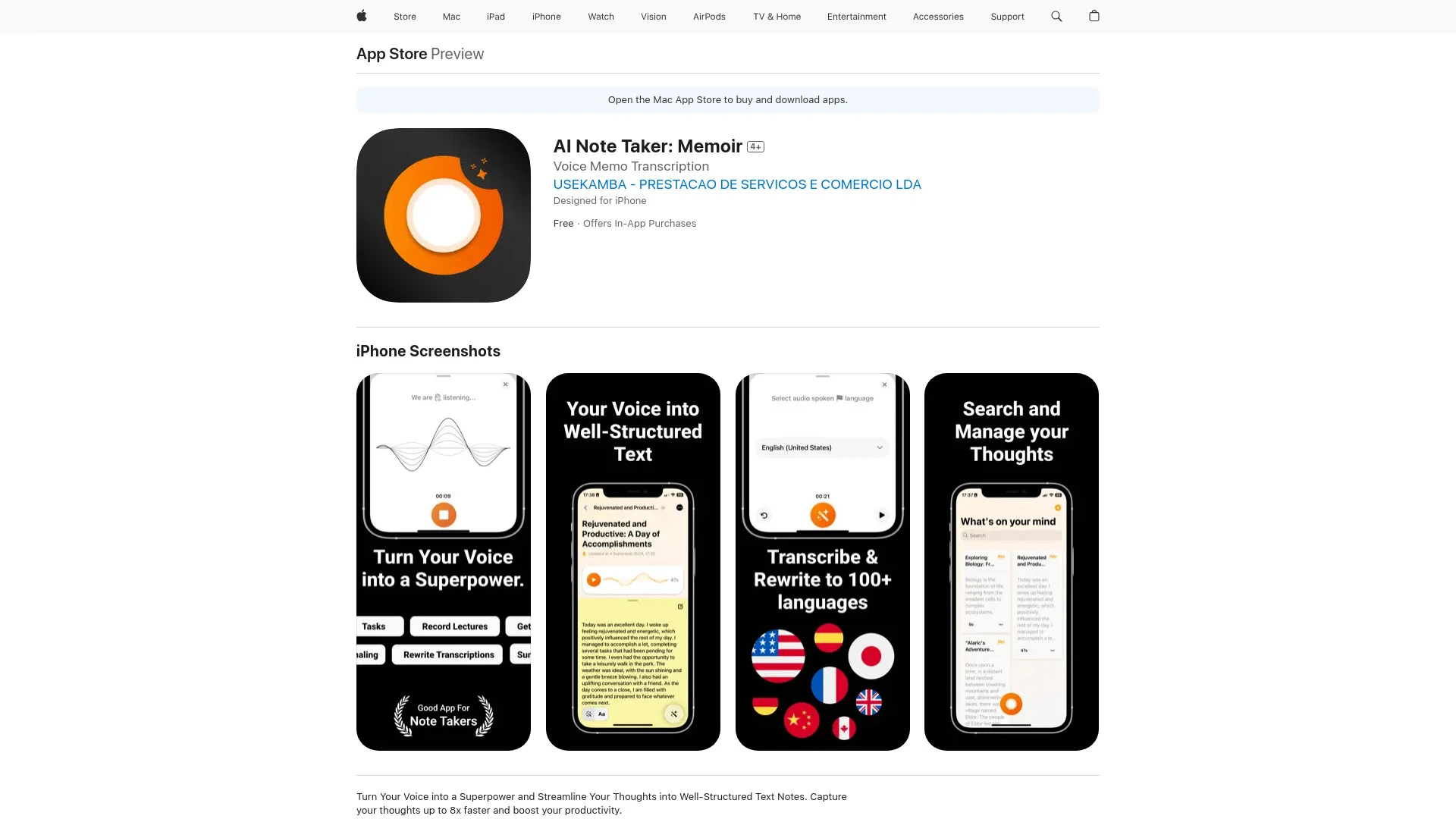 AI Note Taker: Memoir - AI Tool Ocean