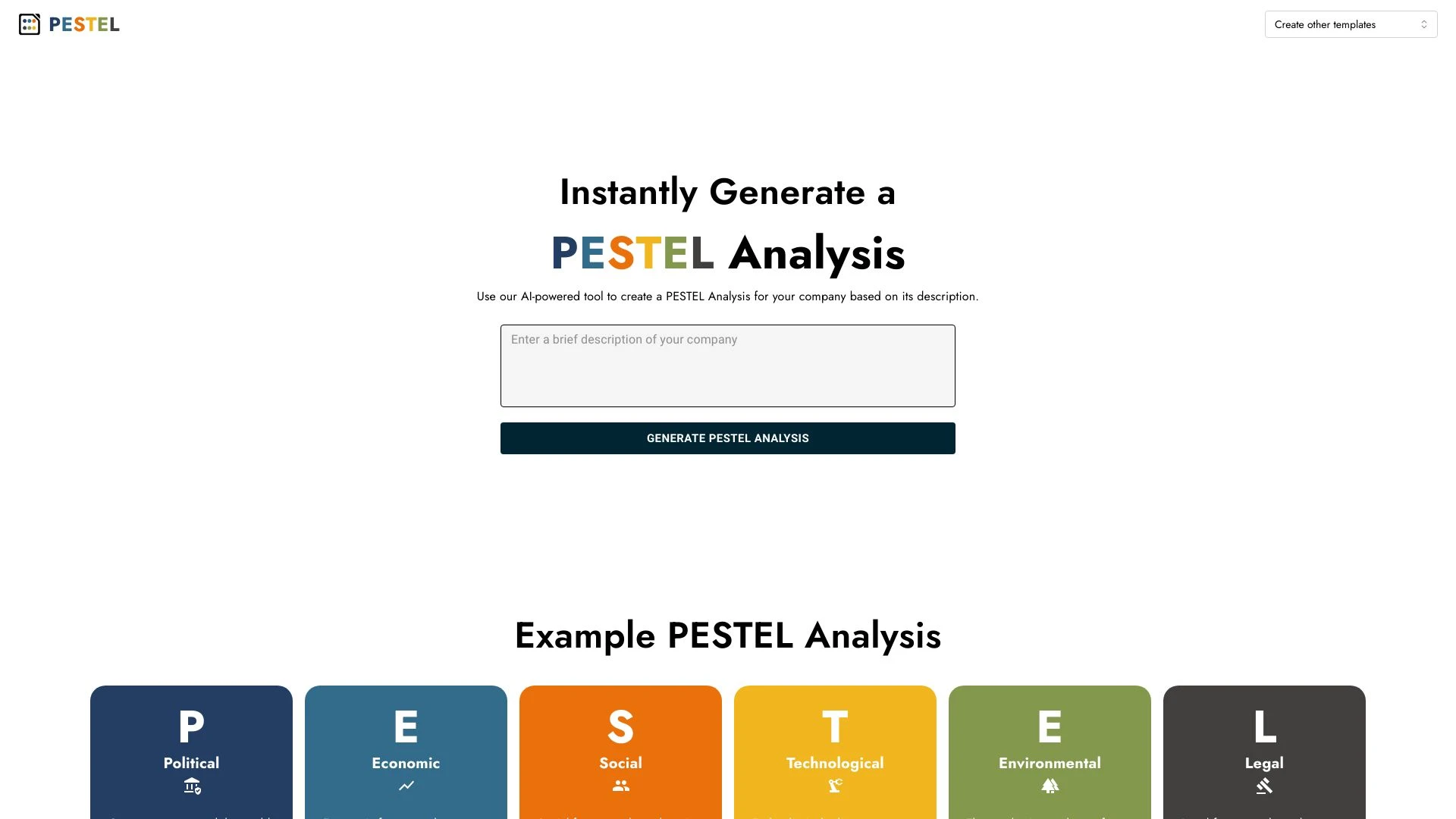 AI PESTEL Analysis Generator - AI Tool Ocean