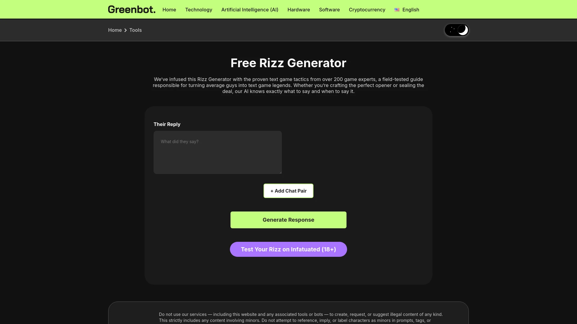 AI Rizz Generator - AI Tool Ocean