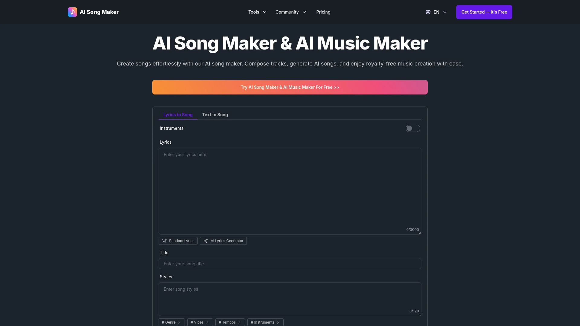 AI Song Maker - AI Tool Ocean