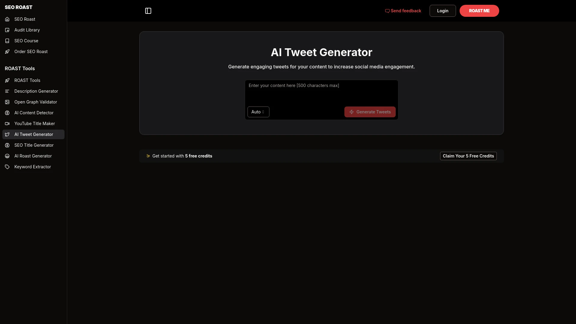 AI Tweet Generator | ROAST TOOLS - AI Tool Ocean