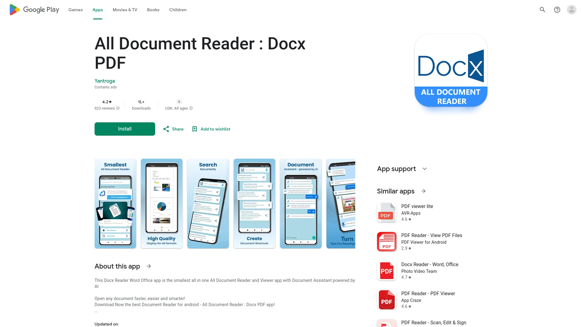 All Document Reader : Docx PDF - AI Tool Ocean