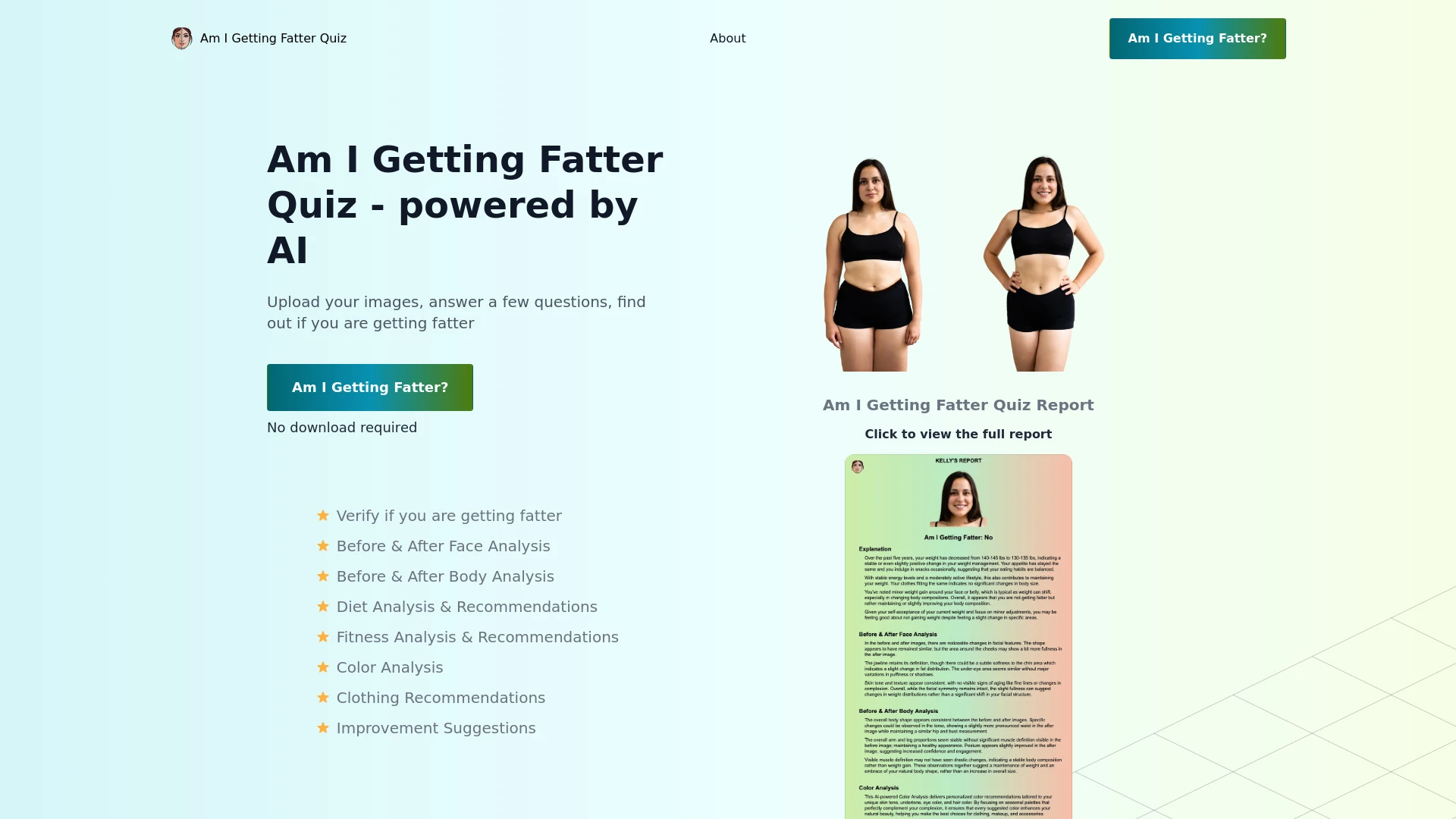 Am I Getting Fatter Quiz - AI Tool Ocean