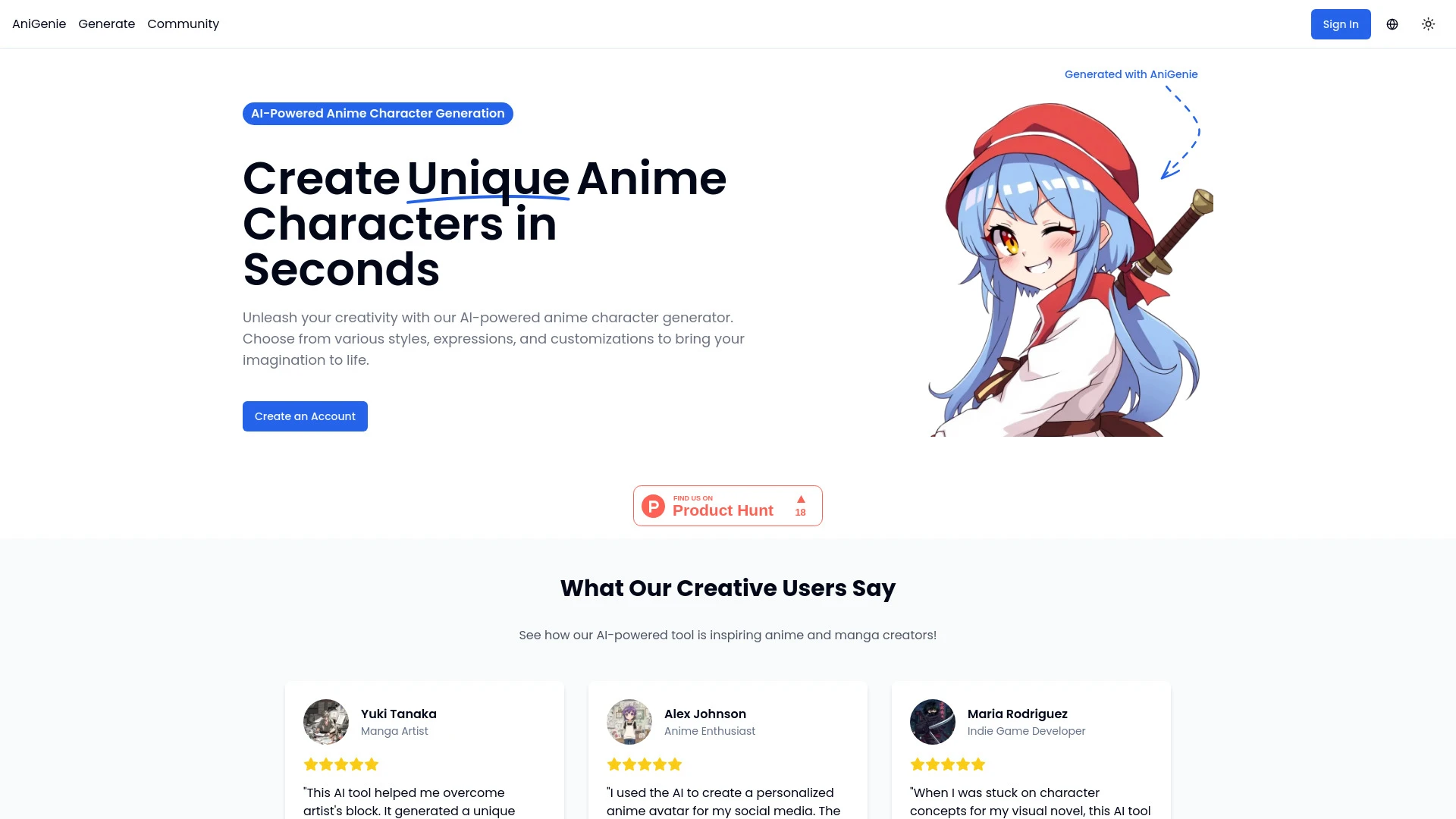 AniGenie - AI Tool Ocean