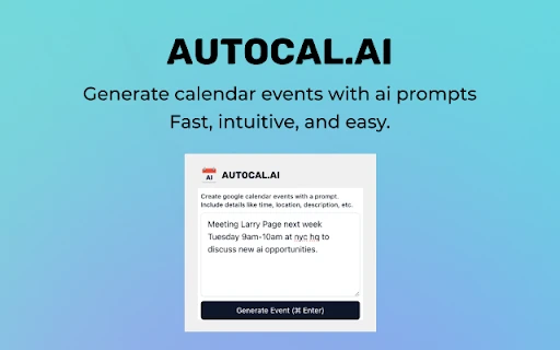 Autocal.ai - Chrome Extension - AI Tool Ocean