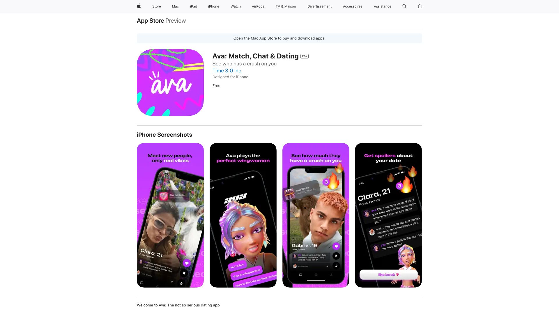 Ava: Match, Chat & Dating - AI Tool Ocean