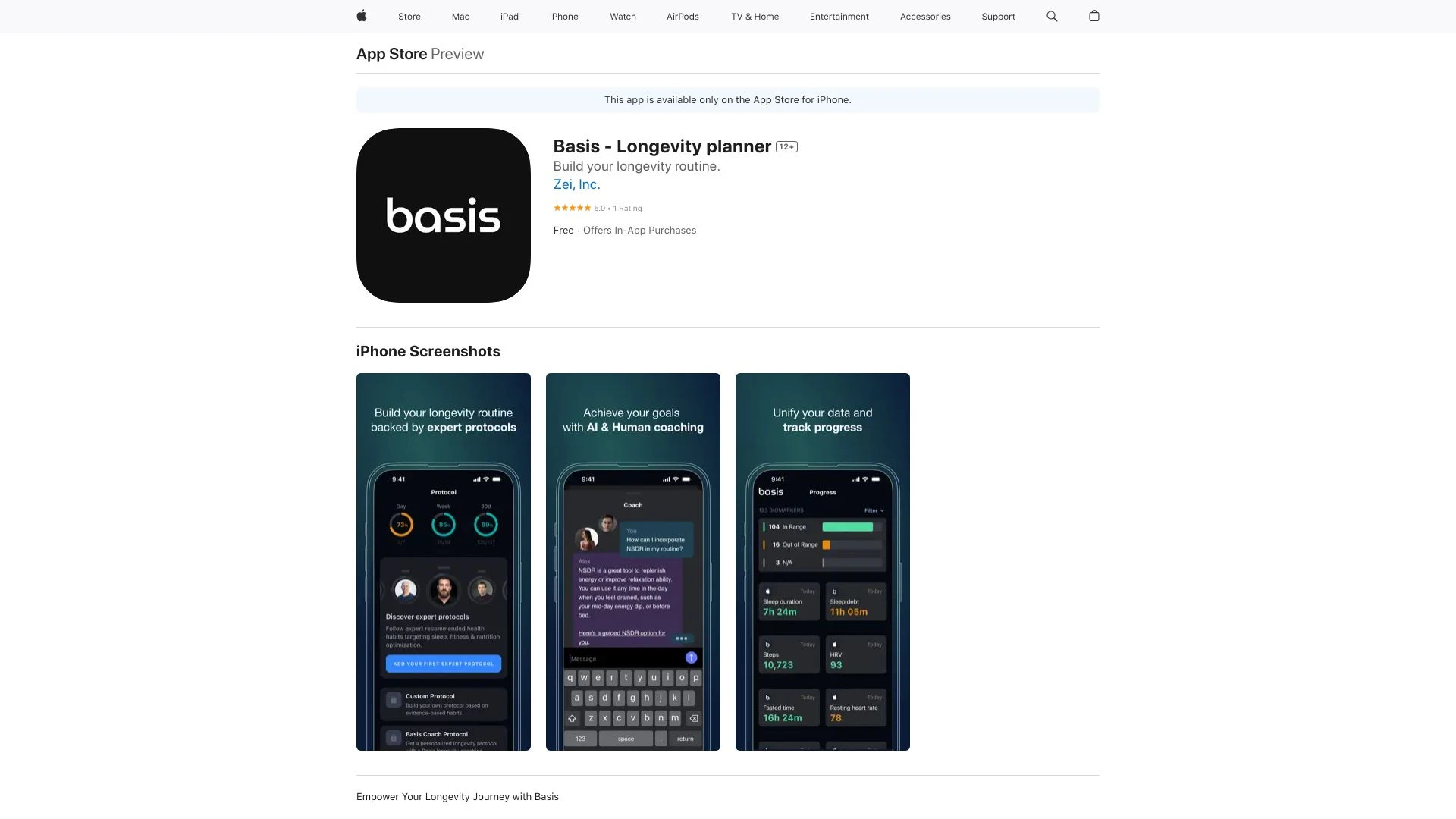 Basis: Longevity planner - AI Tool Ocean