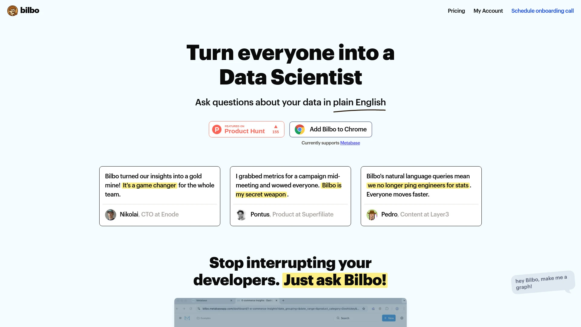 Bilbo - Metabase AI Assistant - AI Tool Ocean