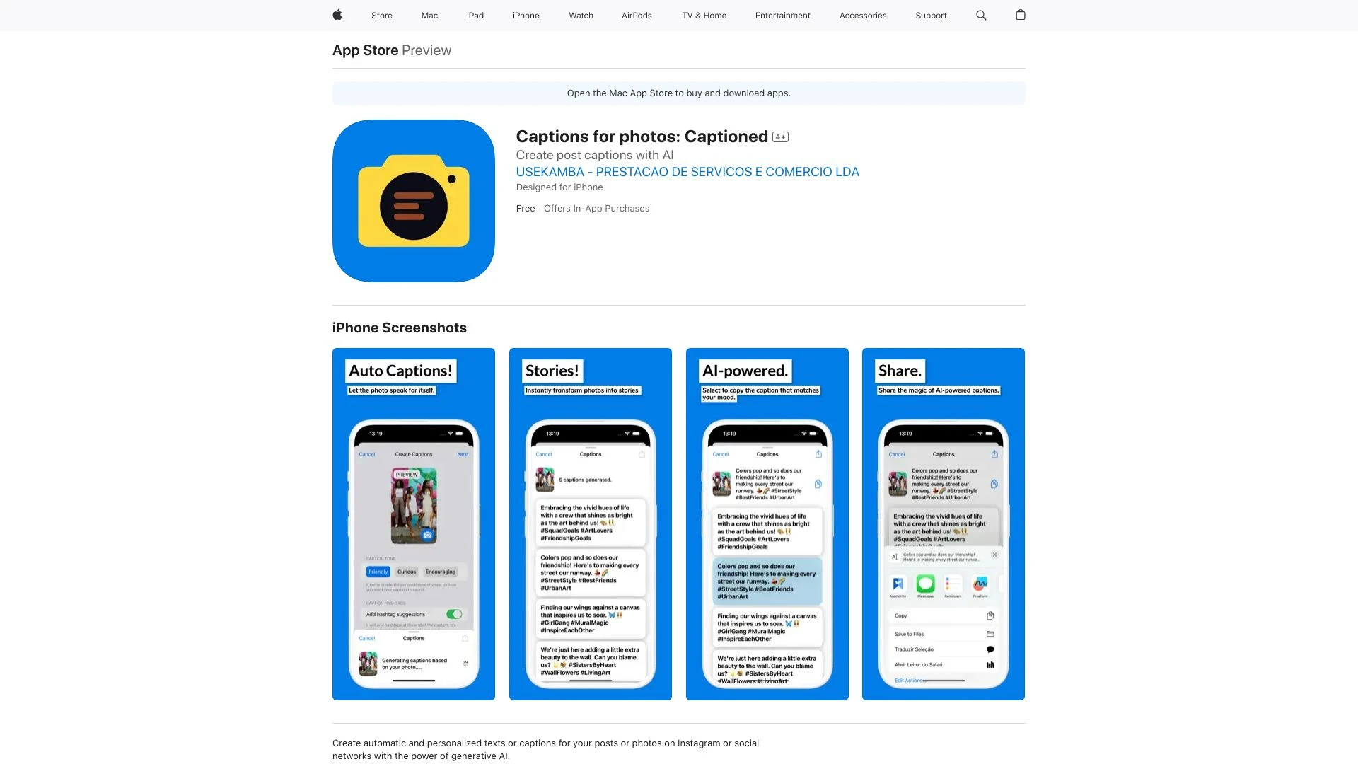 Captions for photos: Captioned - AI Tool Ocean