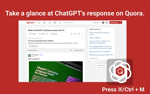 ChatGPT Quora Extension - Chrome Extension - AI Tool Ocean