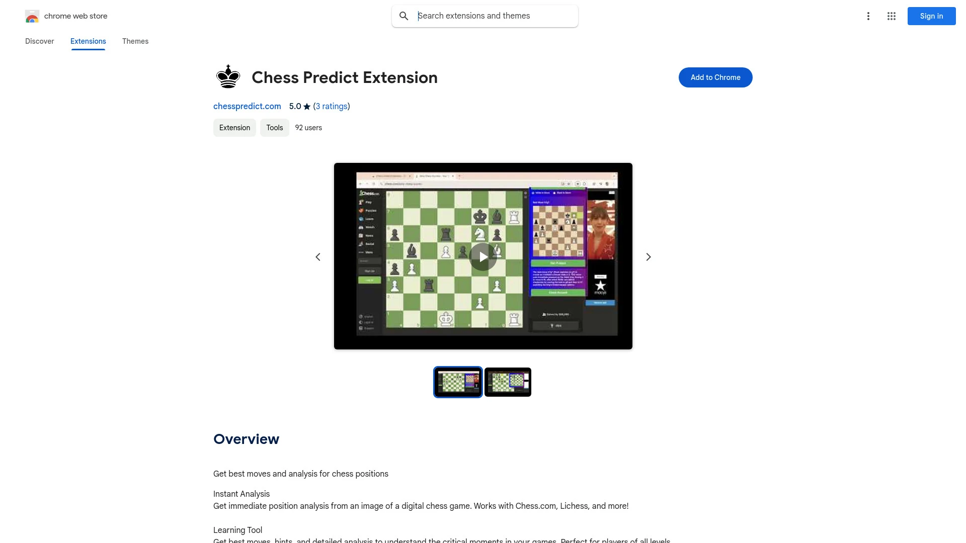 Chess Analysis Tool - Chrome Extension - AI Tool Ocean