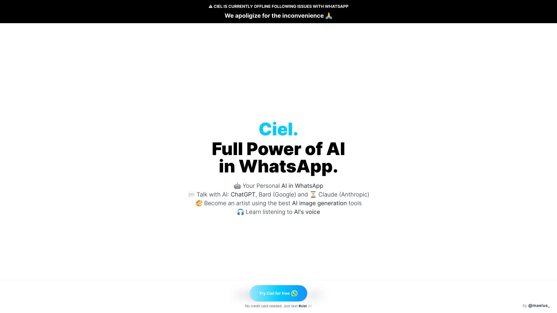Ciel.chat - AI Tool Ocean