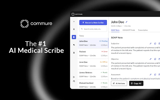 Commure Scribe - Chrome Extension - AI Tool Ocean