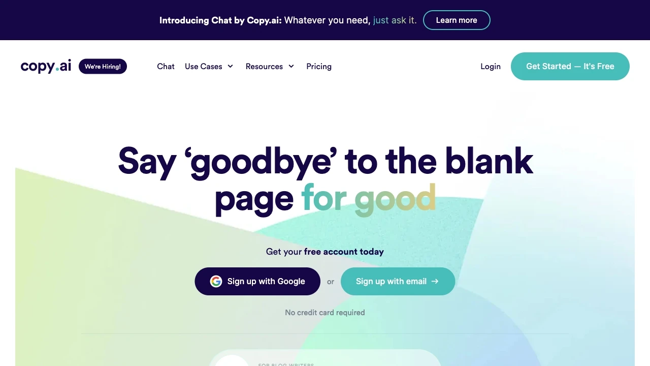 Copy.ai - AI Tool Ocean