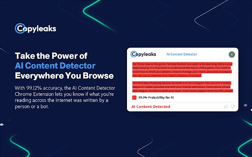 Copyleaks AI Content Detector - Chrome Extension - AI Tool Ocean