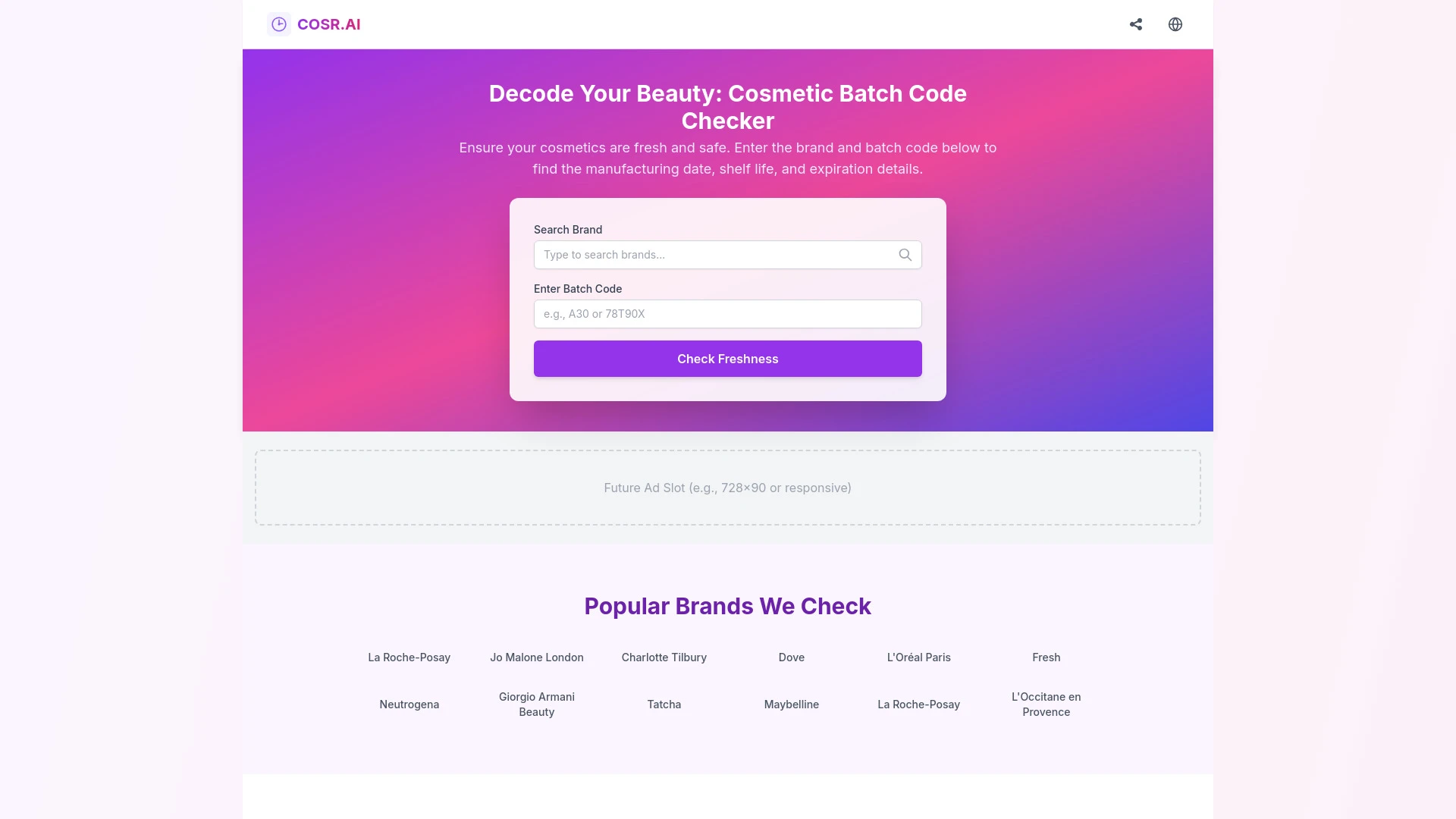 Cosmetic Batch Code Checker - AI Tool Ocean