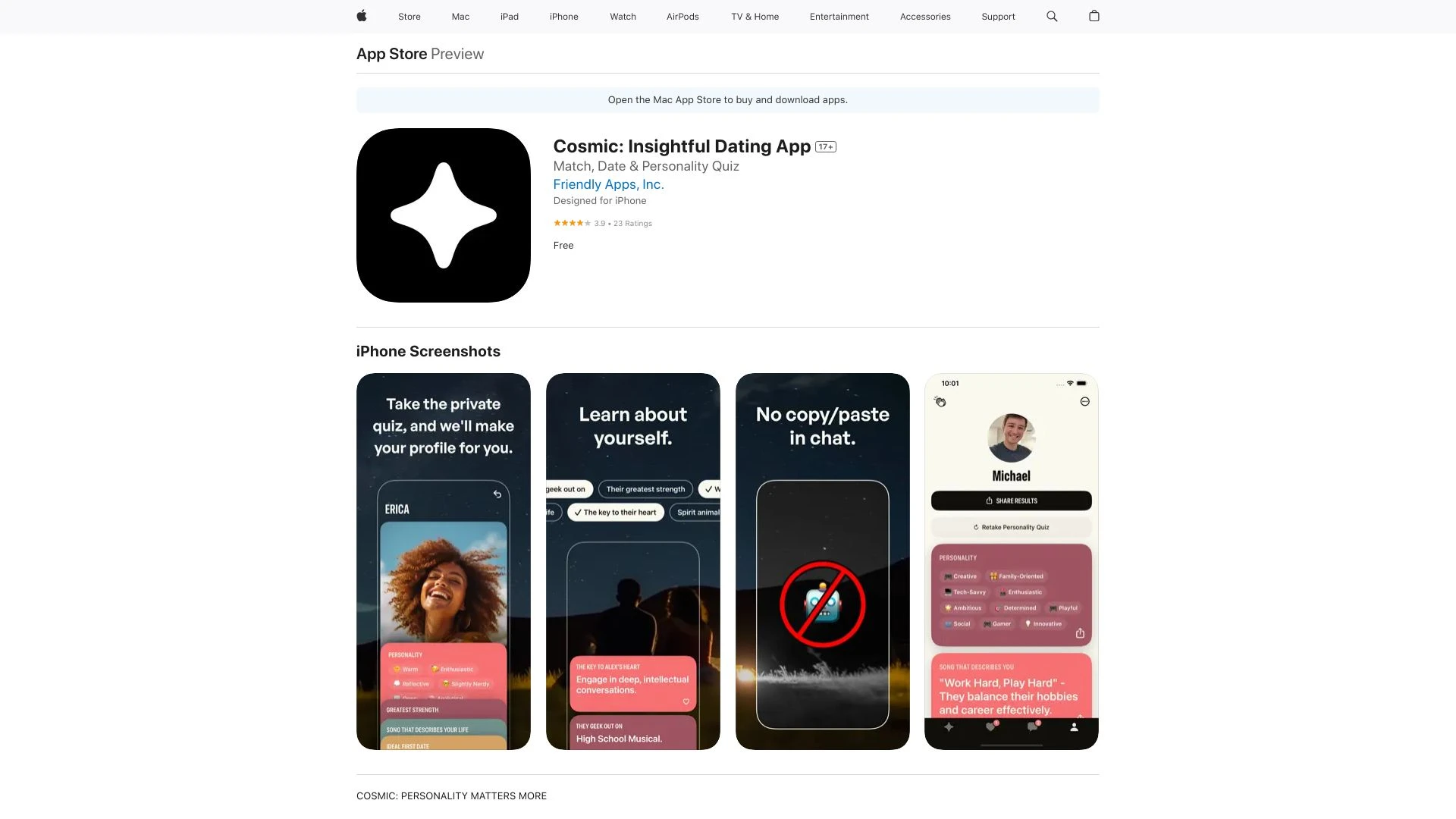 Cosmic: Insightful Dating App - AI Tool Ocean